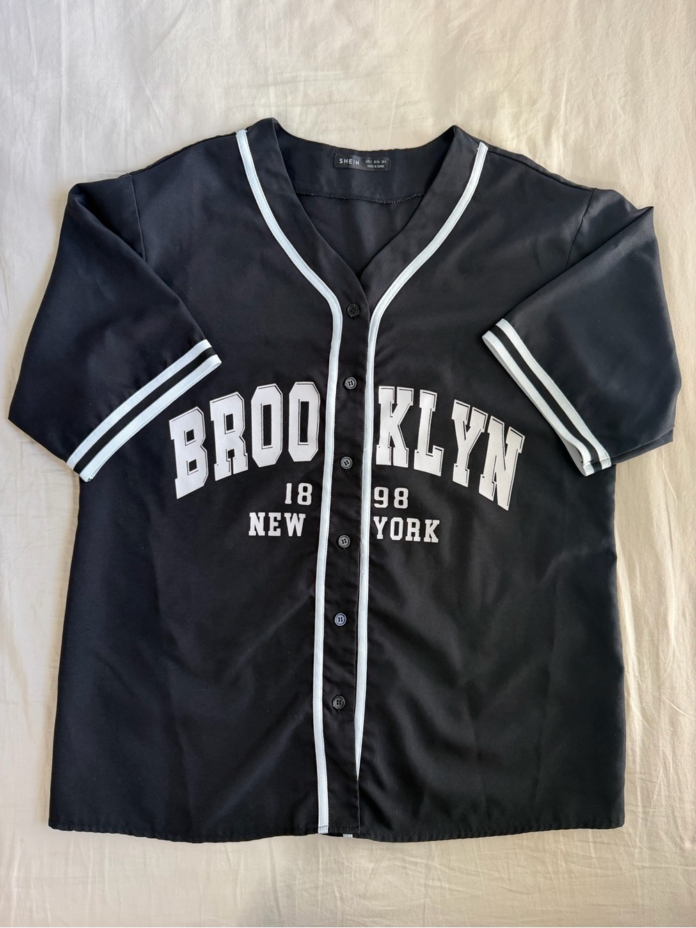 Black & White Brooklyn Baseball Jersey